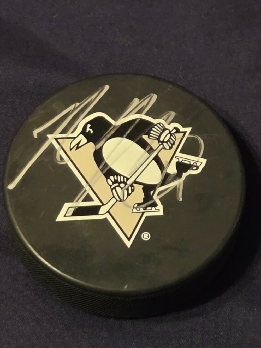 RYAN WHITNEY #19 PITTSBURGH PENGUINS AUTOGRAPHED HOCKEY PUCK